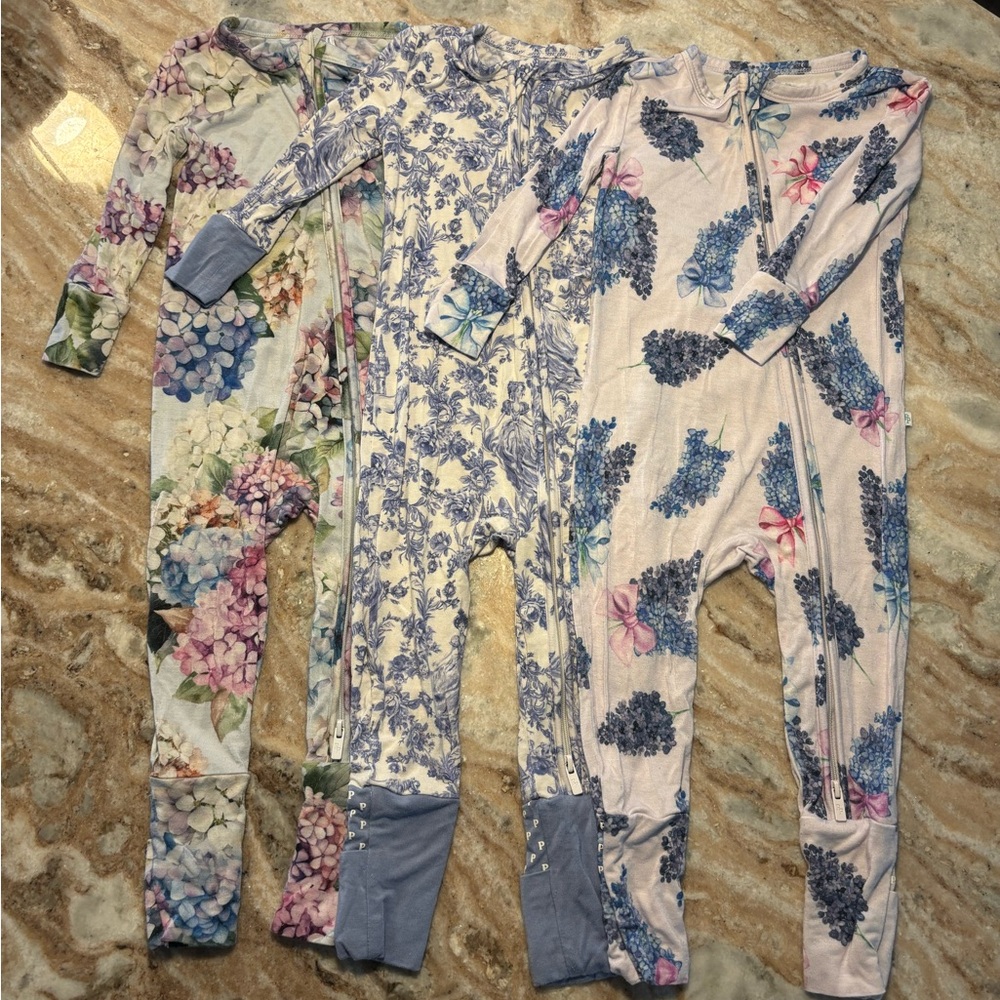 Posh Peanut convertible one piece (three of them) sz 9-12 months